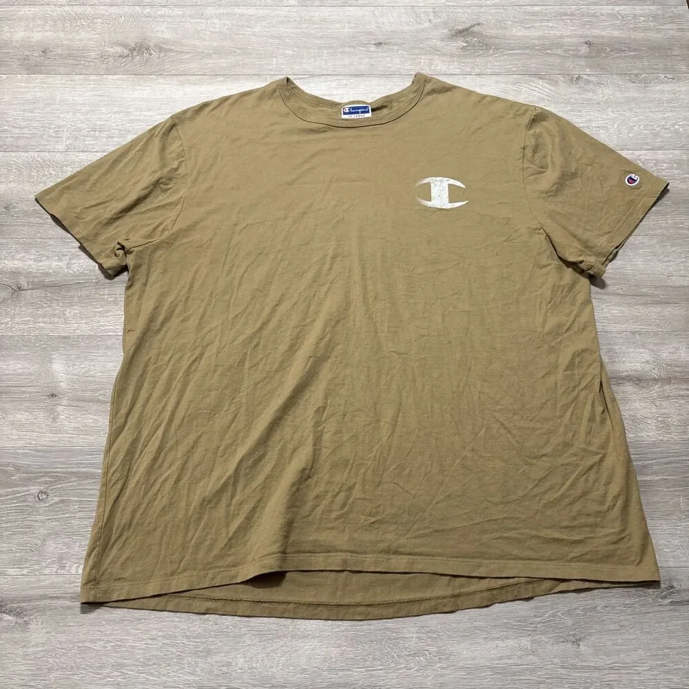 Champion Men’s 2XL Brown Moon Phase Graphic T-Shirt Short Sleeve Logo Tee - Picture 1 of 7